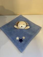BL47 Baby Gear Blue Tan Stars Puppy Dog Fleece Security Blanket Lovey