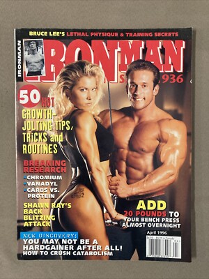 Ironman Bodybuilding Muscle Magazine / Jennifer Goodwin + Arne List / 4-96
