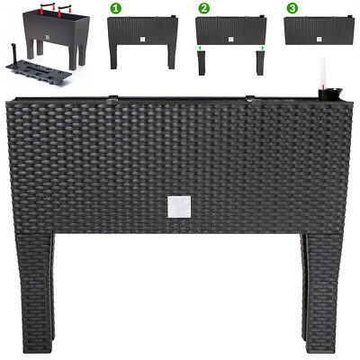 DEUBA Hochbeet Blumenkasten Blumenbeet 2in1 Kunststoff 30L Garten Balkon 60x25cm