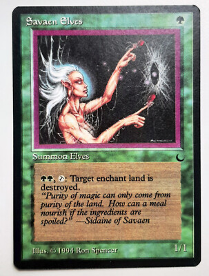  SAVAEN ELVES  THE DARK 1994  EX  SUMMON GREEN  MAGIC THE GATHERING  MTG