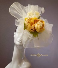 Royal Ascot Fascinator Kentucky Derby Hat Orange Cream Green Del Mar Easter