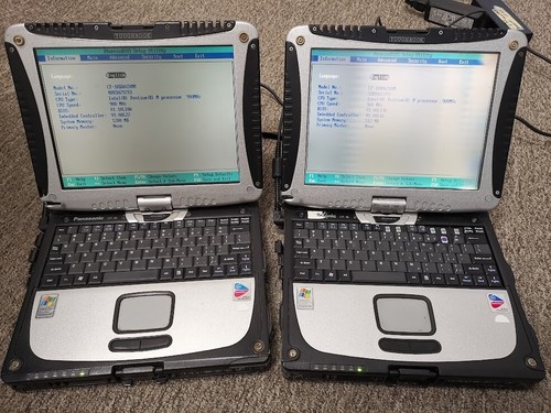 Lot 2 Panasonic Toughbook CF-18 Laptop, Powers on, See Pictures