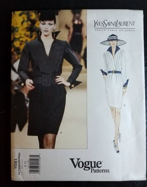 Abito VOGUE modello cucito YVES SAINT LAURENT 1581 NUOVO taglia 8 10 $ 33 50