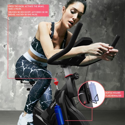 Physionics® Rower treningowy Dom Indoor Ergometr Cycling Trimmbike Speedbike - Zdjęcie 5 z 12