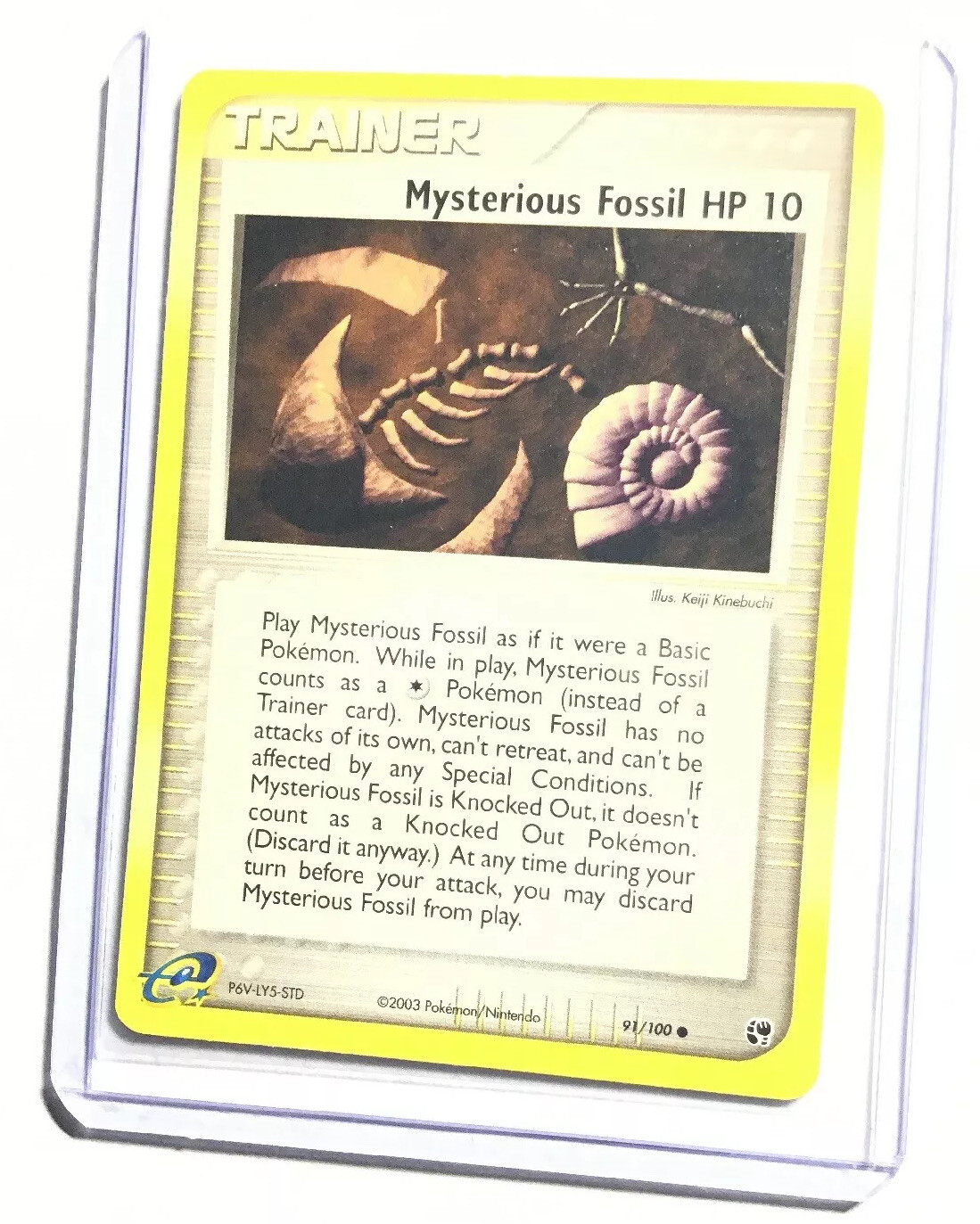 MYSTERIOUS FOSSIL HP 10 - 91/100 - EX Sandstorm - Common - Pokemon Card - NM