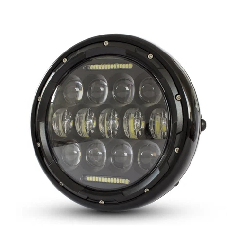 7.7" H4 LED retro motorcycle headlight daymaker cafe racer bobber project custom