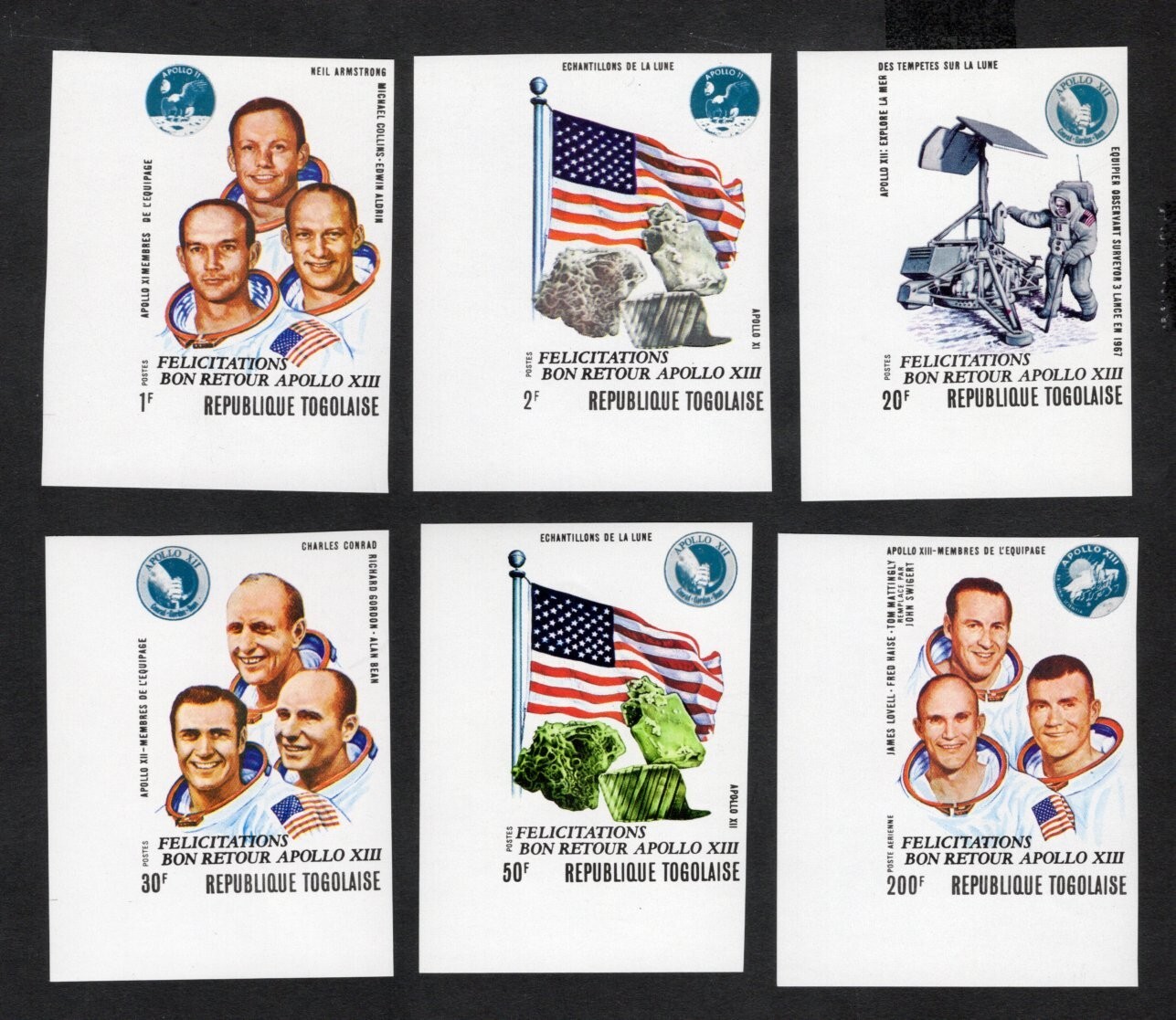 Togo 1970 stamps Mi#814B-819B START8%ONLY MNH CV=48$