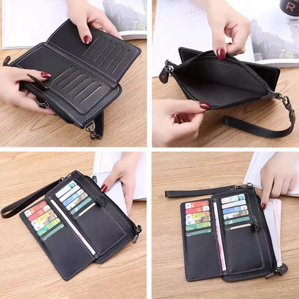 RFID BLOCKING Wallet Zip Coin Pocket Purse Ladies ID Window Credit Card Holders - Picture 6 of 13