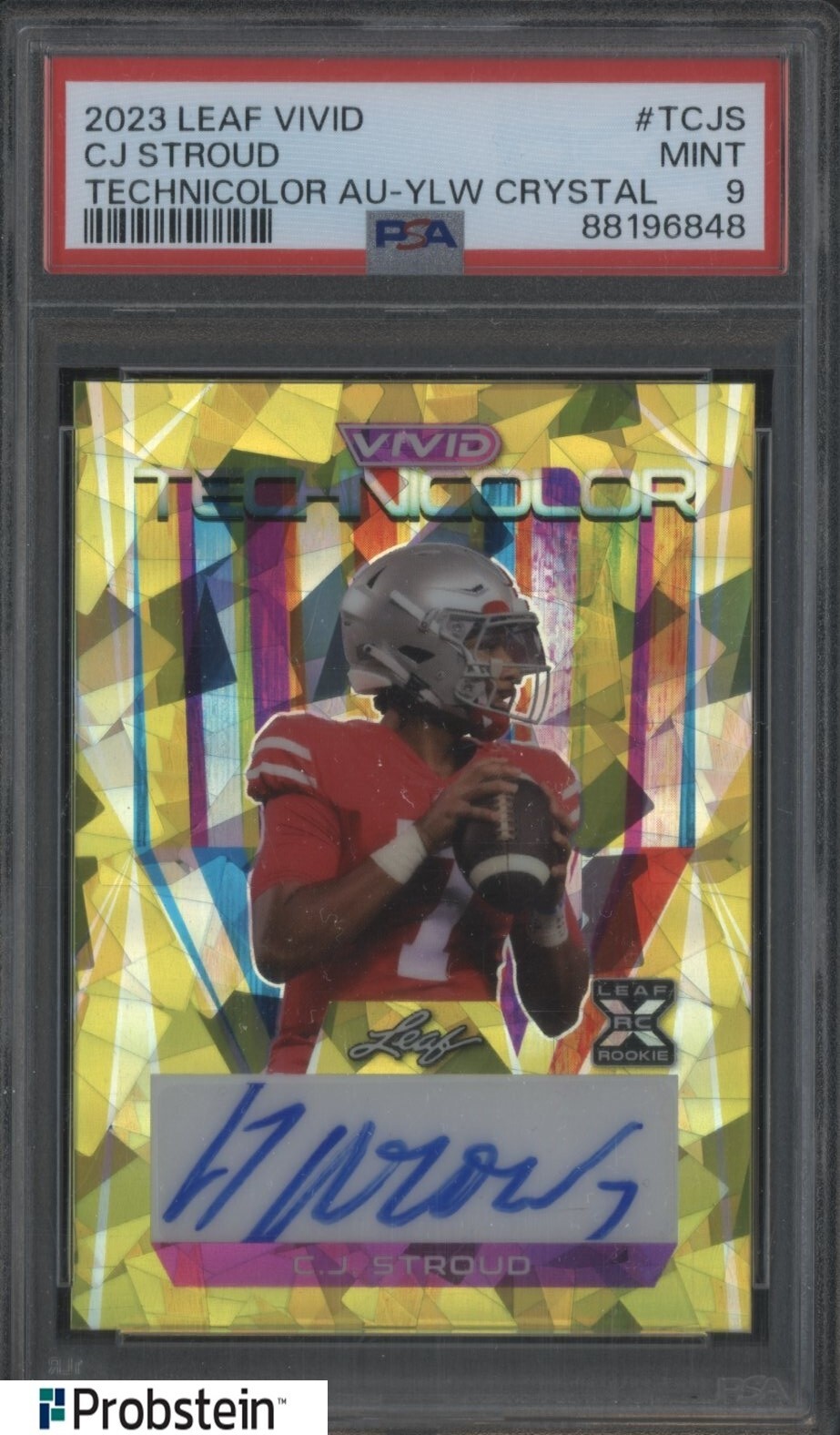 CJ Stroud Leaf Vivid Technicolor Autographs #TCJS Red Crystal