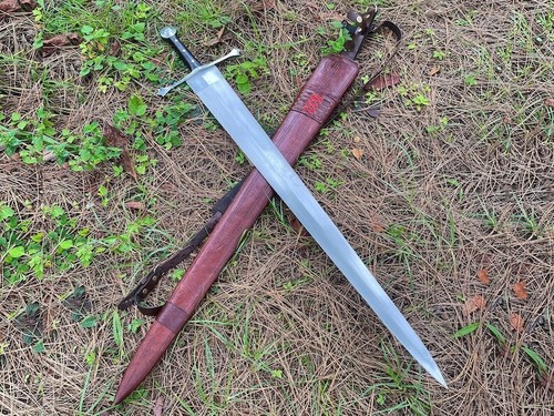 Custom Hand Forged Viking Sword Medieval Sword Carbon Steel Sword With Sheath - Picture 2 of 8