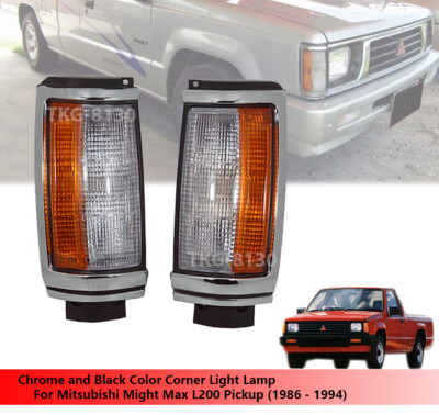 ローライト Chrome / Black Front Corner Light Lamp Fit Mitsubishi Mighty Max