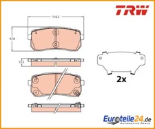 Brake pad set, disc brake TRW GDB2112 for Kia