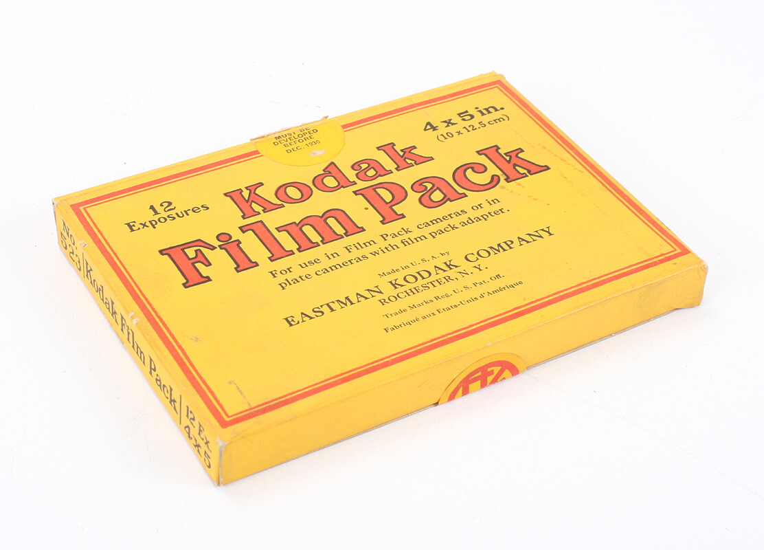 KODAK 4X5 FILM PACK EMPTY BOX ONLY (NO FILM OR PACK), DATED DEC  1930/cks/197081