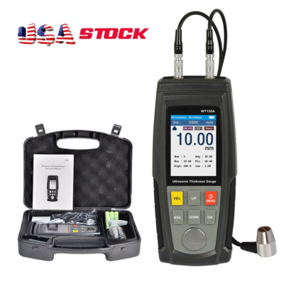 Digital Ultrasonic Thickness Meter Metal Steel PVC Wide Range Auto-Calibration