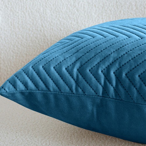2,4,6 Cushion Covers Quilted Embroidered Velvet Cushions Square Sofa Pillowcases - Picture 37 of 75