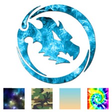 Dragon Head Circle - Vinyl Decal Sticker - Multiple Patterns  Sizes - ebn234