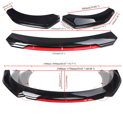 DriftX Front Bumper Spoiler Lip For 2011-2013 Hyundai Elantra - Carbon Painted