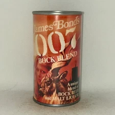 James Bond's 007 Bock Blend REPLICA / NOVELTY beer can, paper label