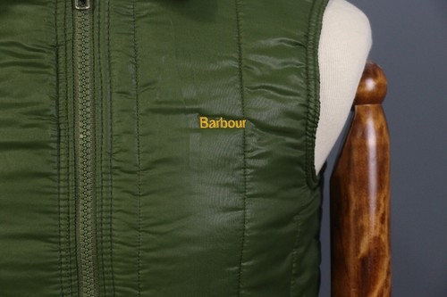 Vintage BARBOUR Green 100% Nylon Full Zip Vest Gilet Jacket Size S - Picture 5 of 21