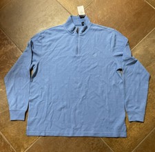 Chaps Long Sleeve 1/4 Zip Mock Pullover Sweater Mens  s Size 2XL Blue NWT