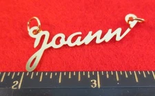 14KT GOLD EP "JOANN" PERSONALIZED NAMEPLATE WORD CHARM PENDANT 6187