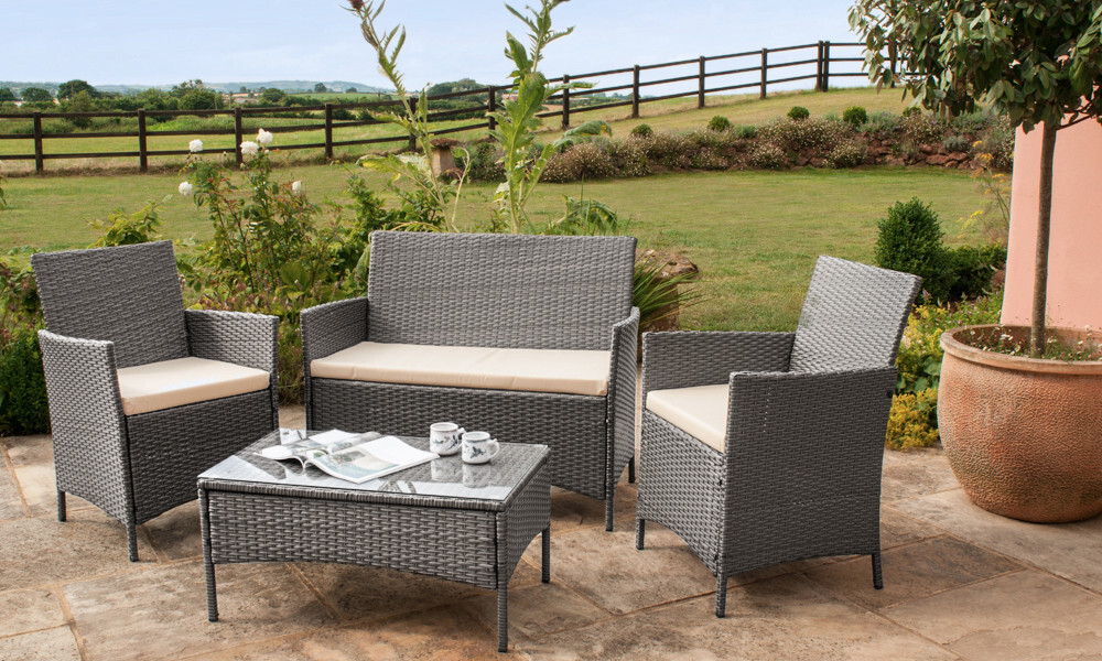 RATTAN GARDEN FURNITURE SET PIECE CHAIRS SOFA TABLE OUTDOOR