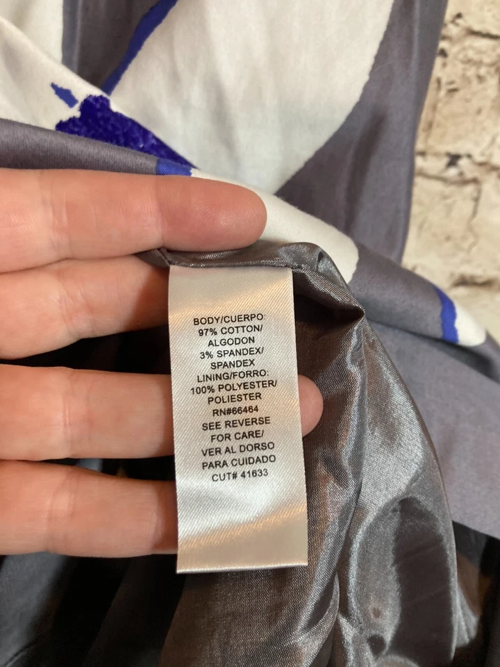 Vestido Studio I Mujer 12 Gris Floral Funda Oficina Trabajo Informal Algodón Cremallera Foto 2 de 4