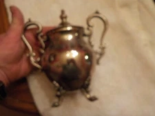 MARKED SILVER ON COPPER DOUBLE HANDLED POT