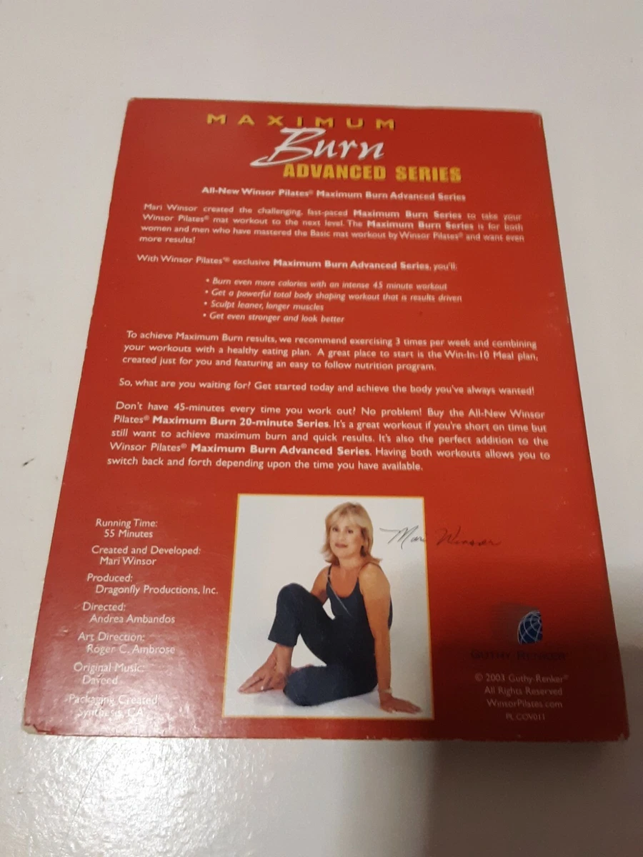 Winsor Pilates Maximum Burn Advanced Series DVD CASE ONLY NO DISC