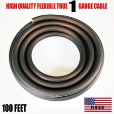 100 Feet True 1/0 Gauge Wire BLACK Amplifier Power/Ground Amp Wire Cable Roll