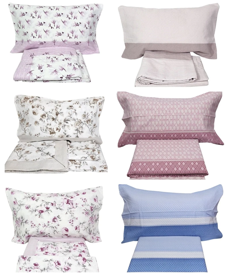 Completo Lenzuola singolo matrimoniale flanella invernale Tessier Made in Italy