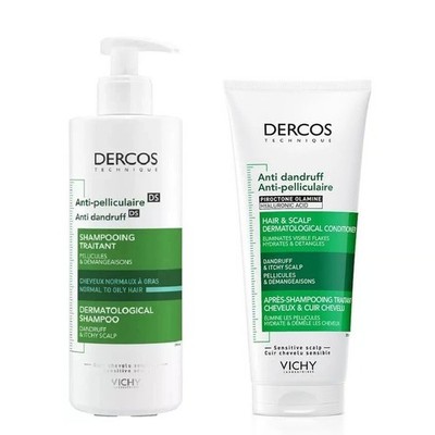 DUO Vichy Dercos Anti-Dandruff Shampoo Oily Hair 390ml & Conditioner 200ml