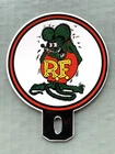 VINTAGE RF RATFINK RF MOTOR OIL PETROLEUM PORCELAIN GAS PUMP STATION TOPPER SIGN