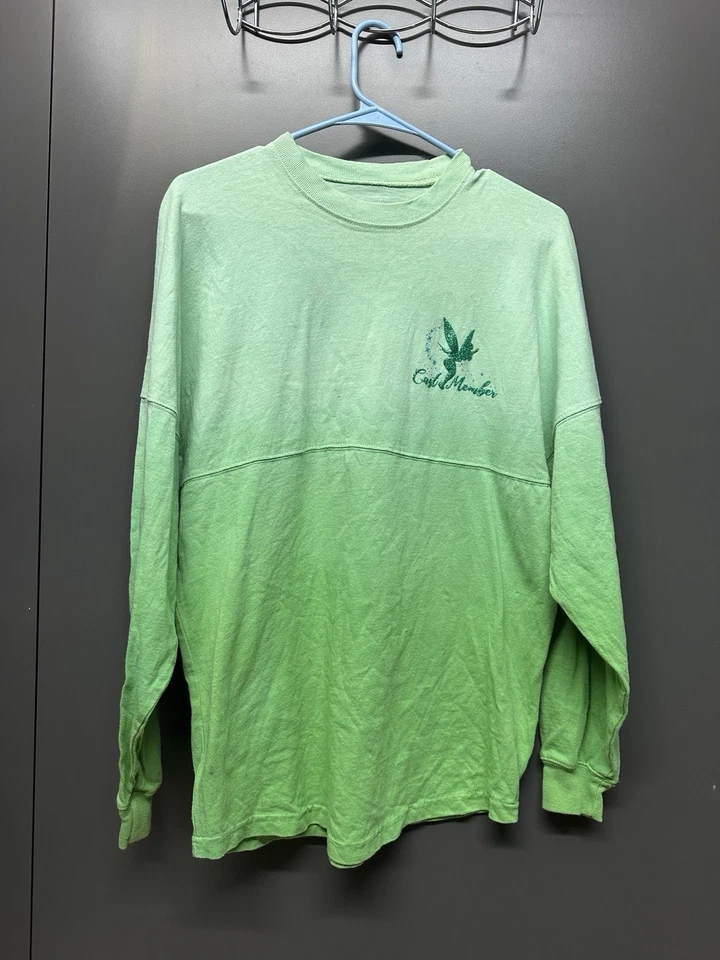 Disney Spirit Jersey Unisex XS Tinkerbell Cast Member Ombre Green Long Sleeve - Изображение 3 из 4