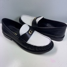 Coach Jolene Leather Loafers Black Optic White Color Block Women  s 7 With Box