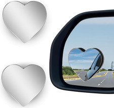 2Pcs Cars Heart Shaped Blind Spot Mirrors Car Side Mirror Blindspot Adjustabe An