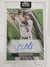 2024 Topps Chrome Coco Montes RC ⚾️ GREEN REFRACTOR AUTO ROOKIE NUMBERED 23/99☄️