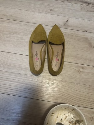 Jenny Love Yellow Pointed Toe Textile Upper Women's Flats Size 8