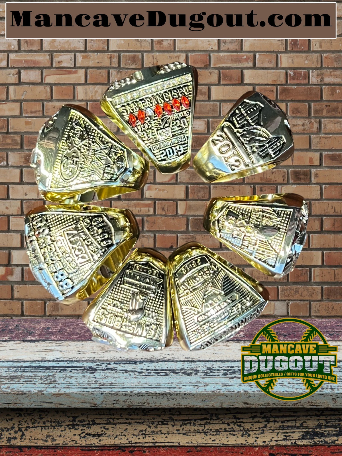 San Francisco 49ers Souvenir 7-Ring Set - with display case