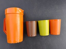 Vintage Tupperware 70's Mini Toy Set of 4 Pieces 5" Pitcher 3 Cups 2"