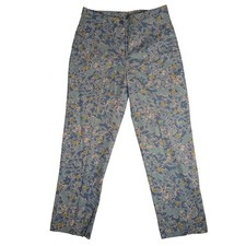 VTG Lilly Pulitzer Womens Cropped Floral Print Straight Leg Pants 28x24