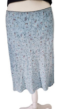 Y2K Vintage GAP Midi Skirt 12 Large Blue Ditsy Floral