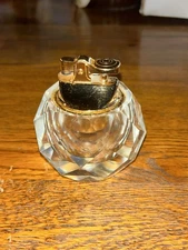 Vintage Faceted Crystal Desk Table Lighter Japan
