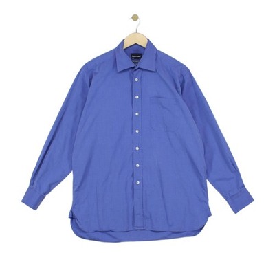 Aquascutum Hemd Herren Größe 16 Blau Klassisch Formell Knopfleiste Langarm