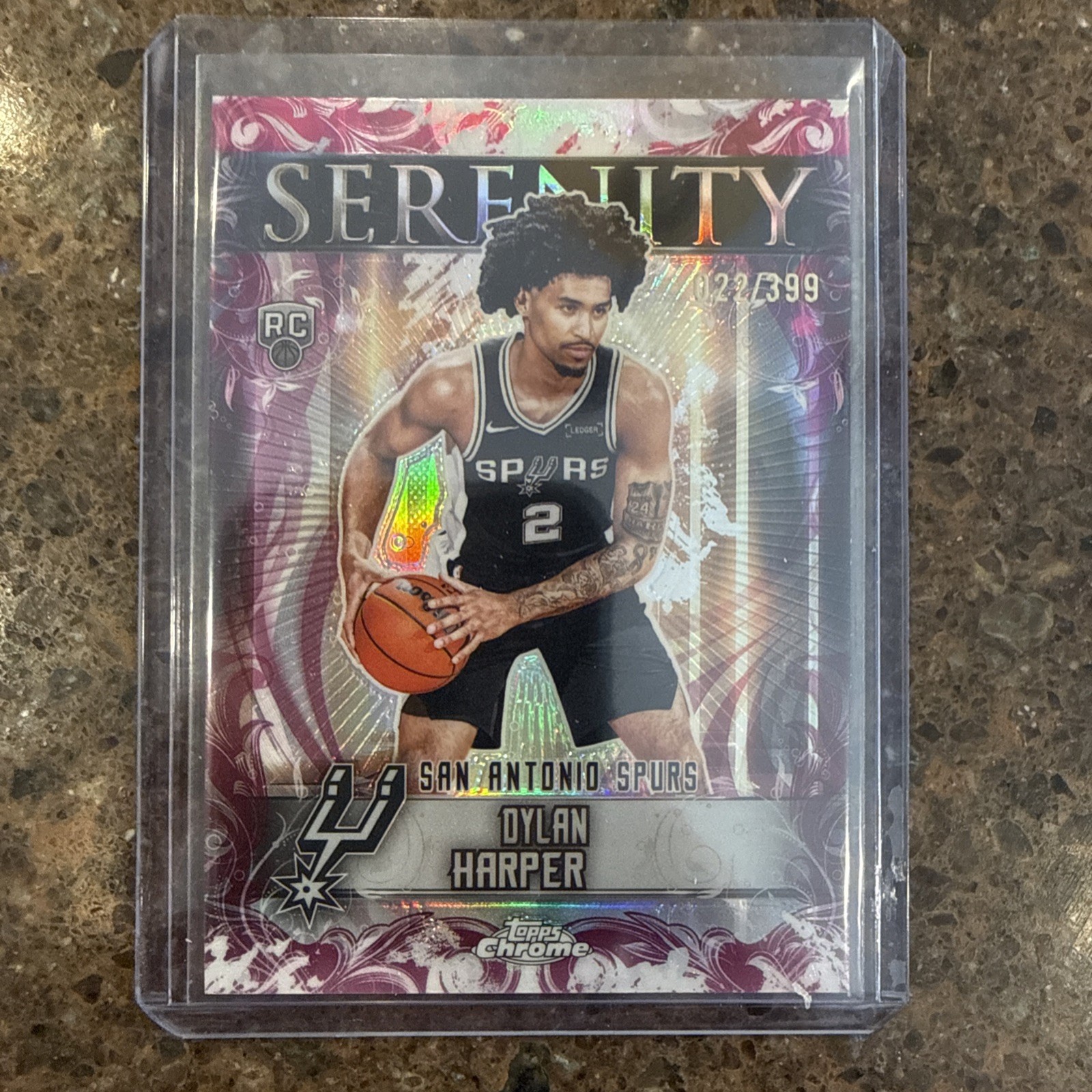 2025-26 Topps Chrome DYLAN HARPER Serenity Magenta RC #D 22/399!!!