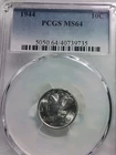 1944 Mercury Dime,  PCGS Graded MS 64