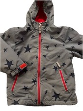 Hanna Andersson Boy s Jacket Grey Navy Stars Red Accents Size 120 6-7