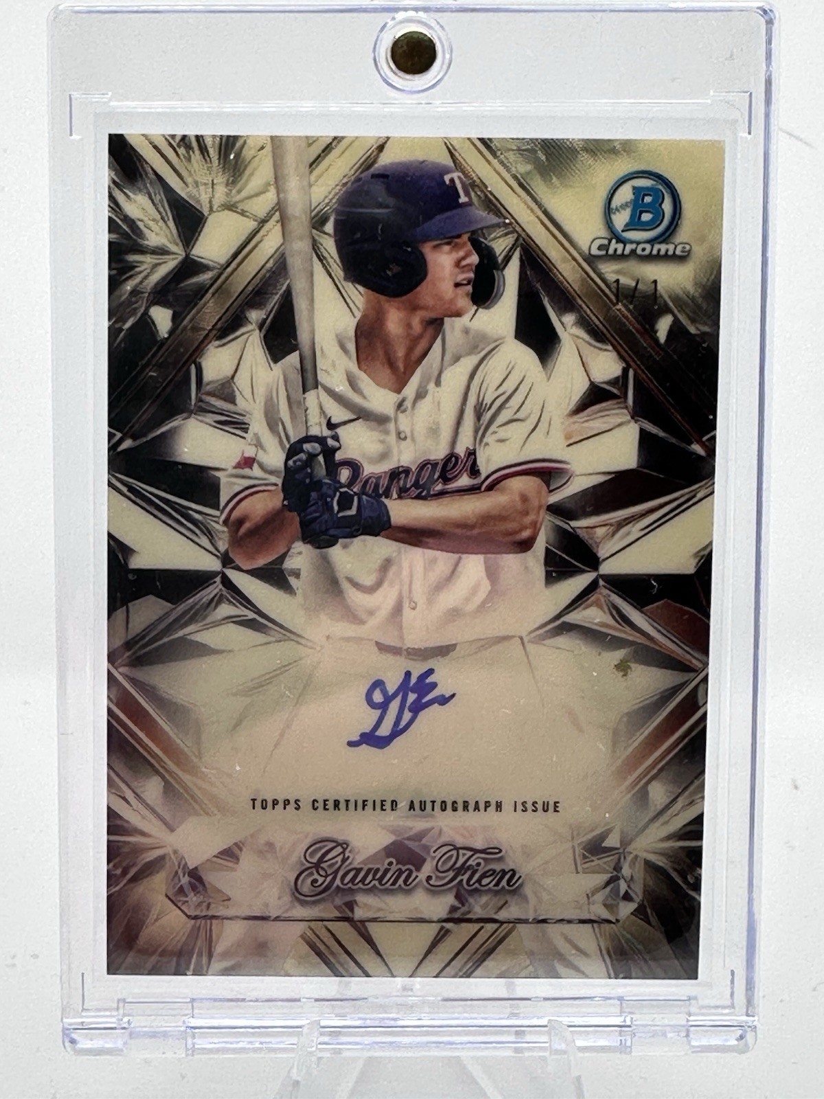 2025 Bowman Draft Sapphire Selections Superfractor Gavin Fien Auto 1/1 Rangers
