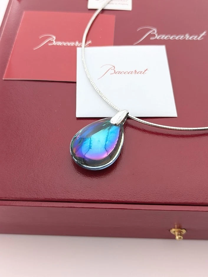 Баккара Psydelic Omega цепочка ожерелье скарабей синий с коробкой Франция SV 925 - Изображение 2 из 4