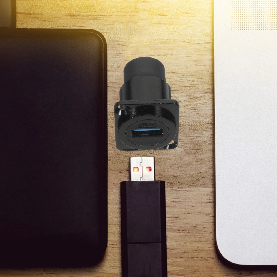 USB Pass Through Connector USB 3.0 Panel Mount Adapter Female Extension Coupler - Image 3 of 4